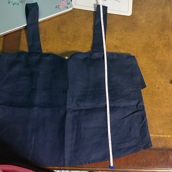 2/$15. Quince Womens 100% Linen Square Neck Tank Deep Navy Sleeveless L - Picture 8 of 9